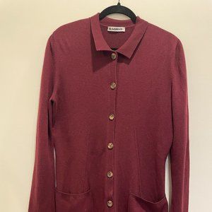 Vintage 90s/2000s Jil Sander maroon cardigan
